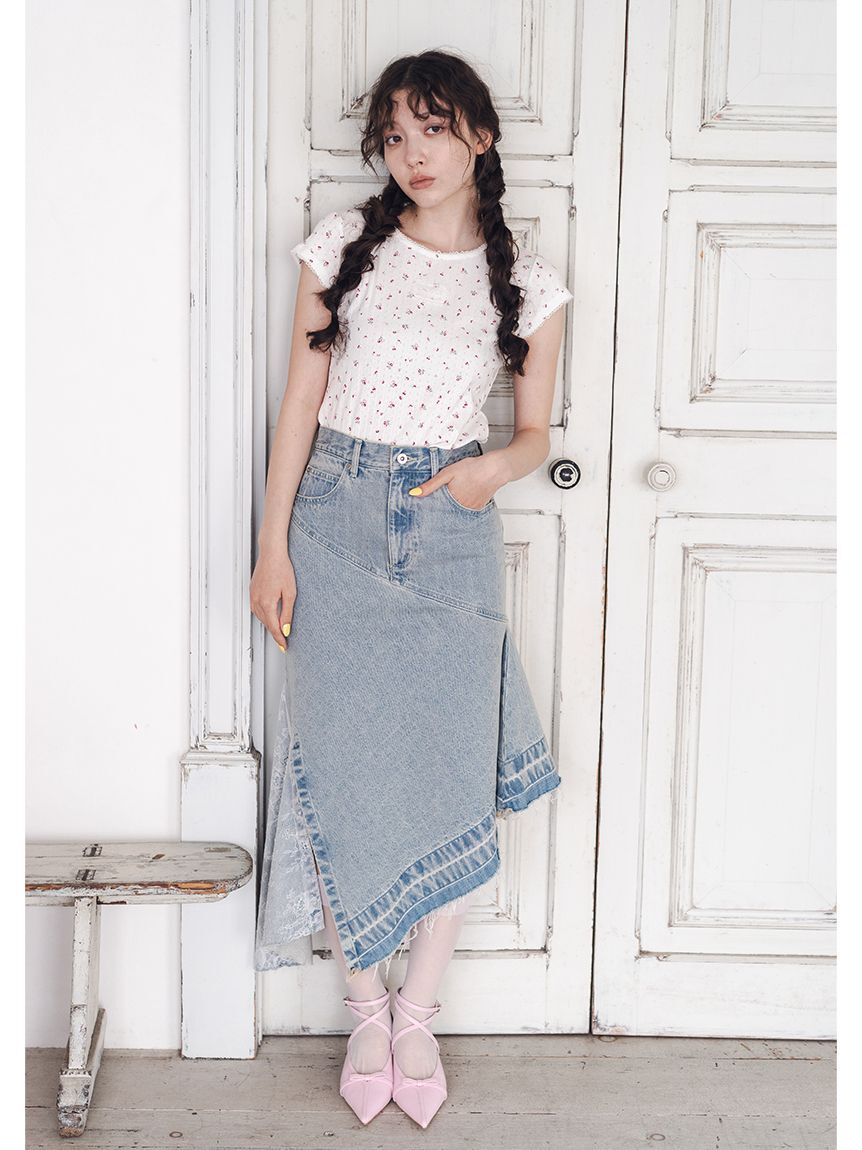 FURFUR「【WEB限定カラー】レースワッペンコンパクトTシャツ」|Tシャツ・カットソー|