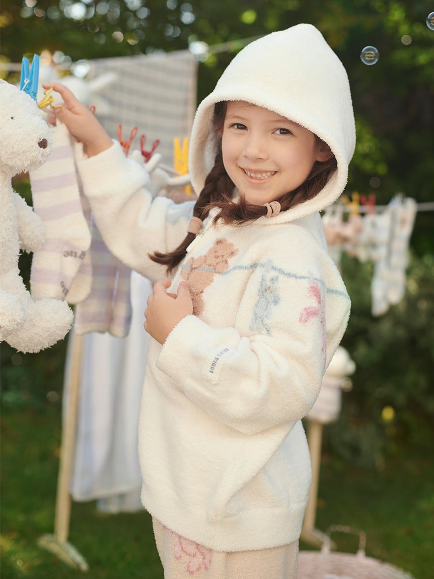 GELATO PIQUE KIDS & BABY「【KIDS】エアリーモコウォッシングアニマルジャガードパーカ」|パーカー|OWHT