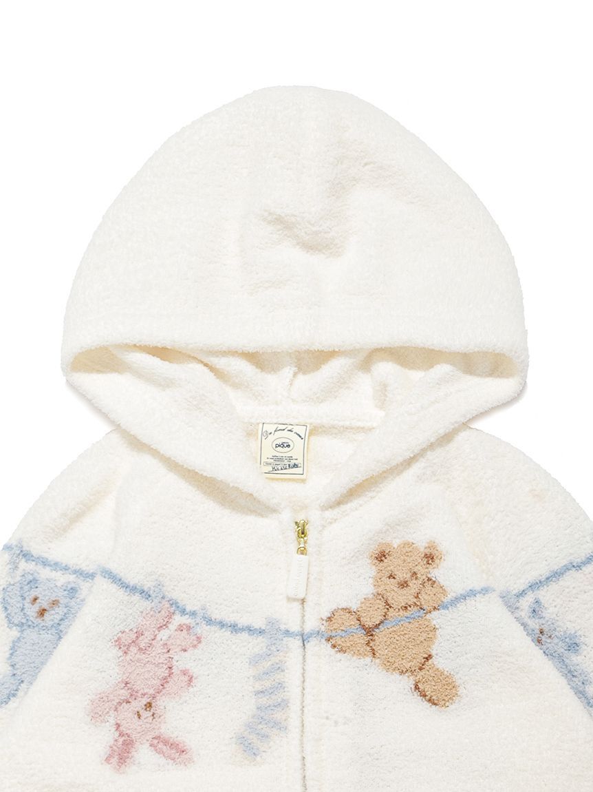 GELATO PIQUE KIDS & BABY「【KIDS】エアリーモコウォッシングアニマルジャガードパーカ」|パーカー|