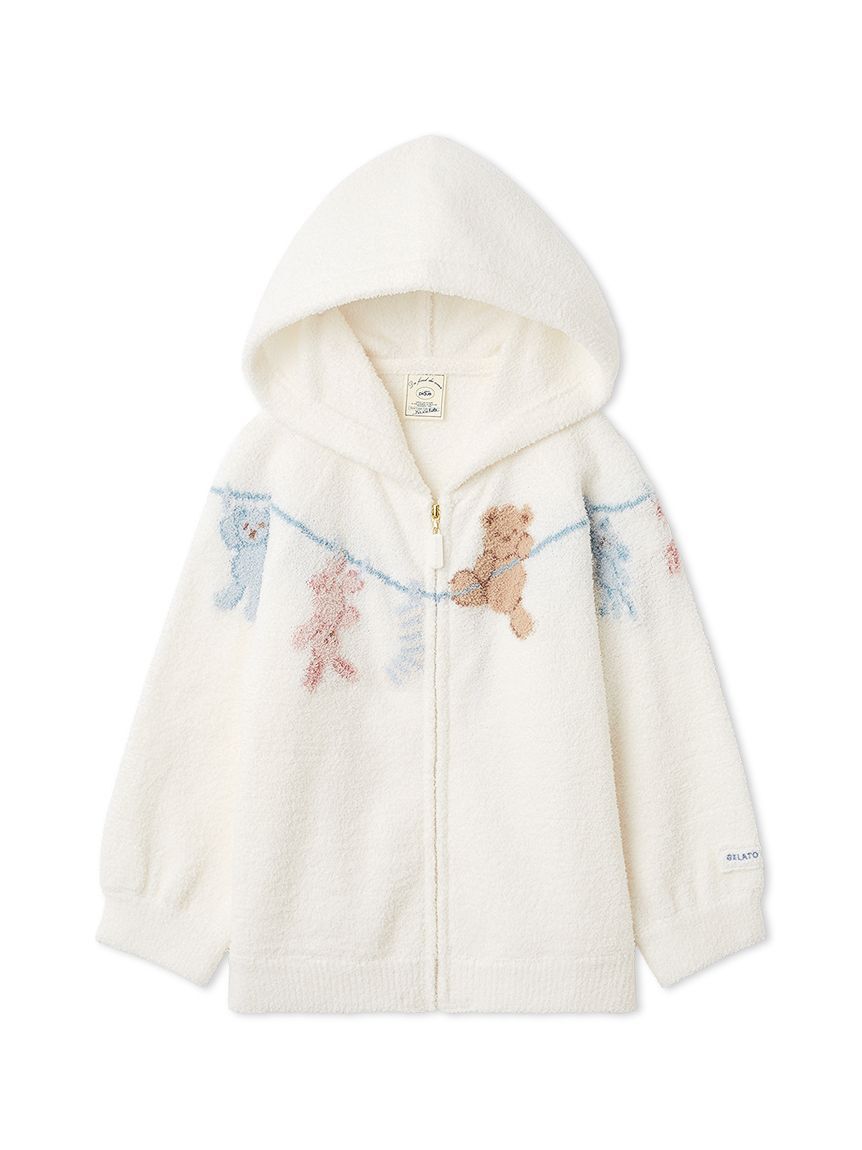 GELATO PIQUE KIDS & BABY「【KIDS】エアリーモコウォッシングアニマルジャガードパーカ」|パーカー|