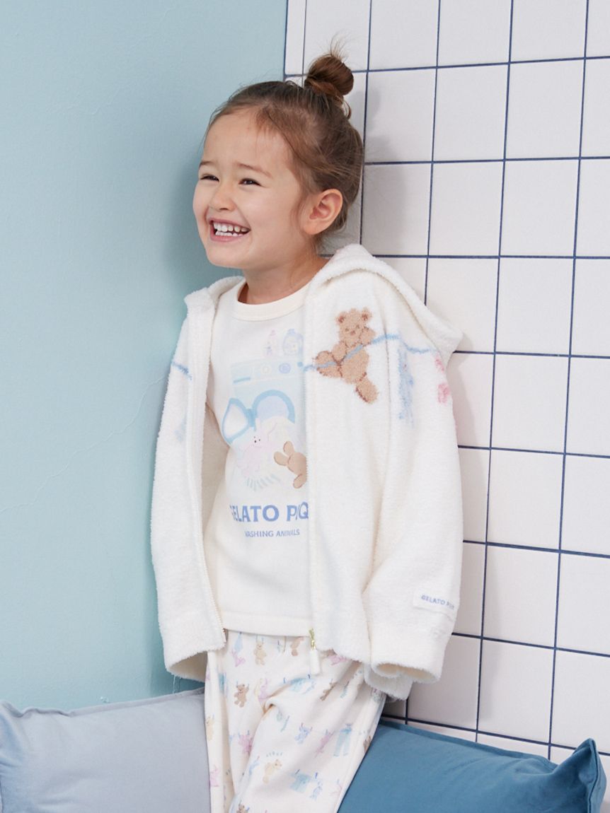 GELATO PIQUE KIDS & BABY「【KIDS】エアリーモコウォッシングアニマルジャガードパーカ」|パーカー|