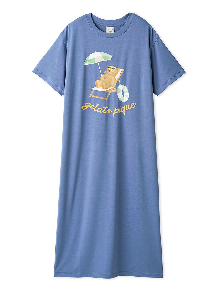 gelato pique「【接触冷感】サマーベアワンポイントワンピース」|ルームウェア|
