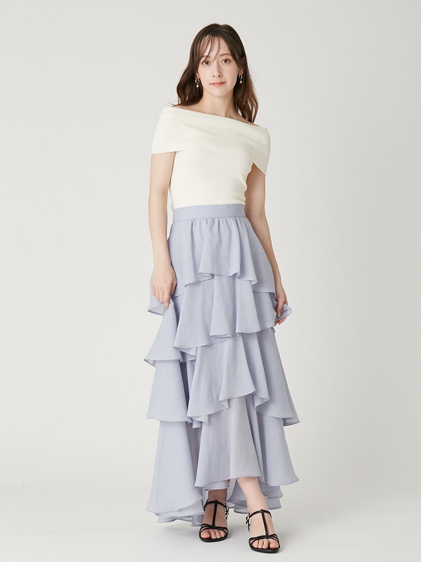 FRAY I.D「ワイドカラーオフショルダーニットプルオーバー」|ニット・セーター|