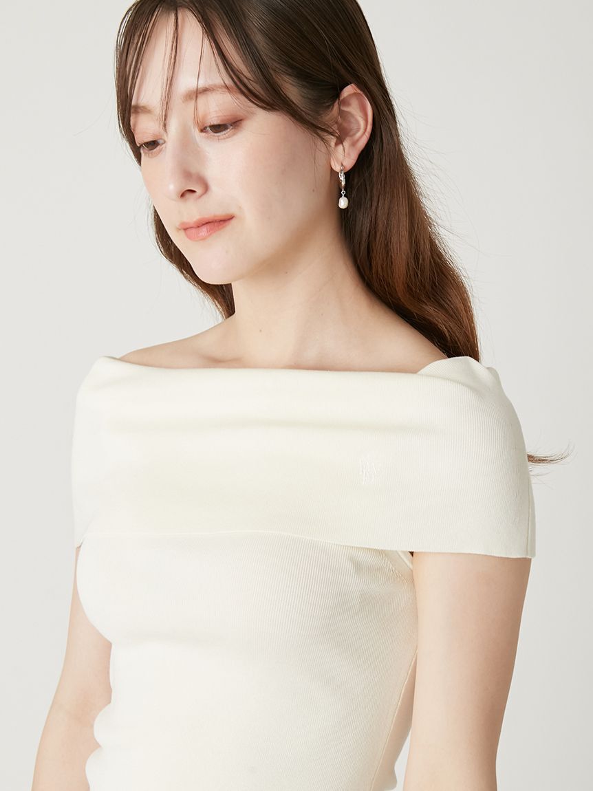 FRAY I.D「ワイドカラーオフショルダーニットプルオーバー」|ニット・セーター|