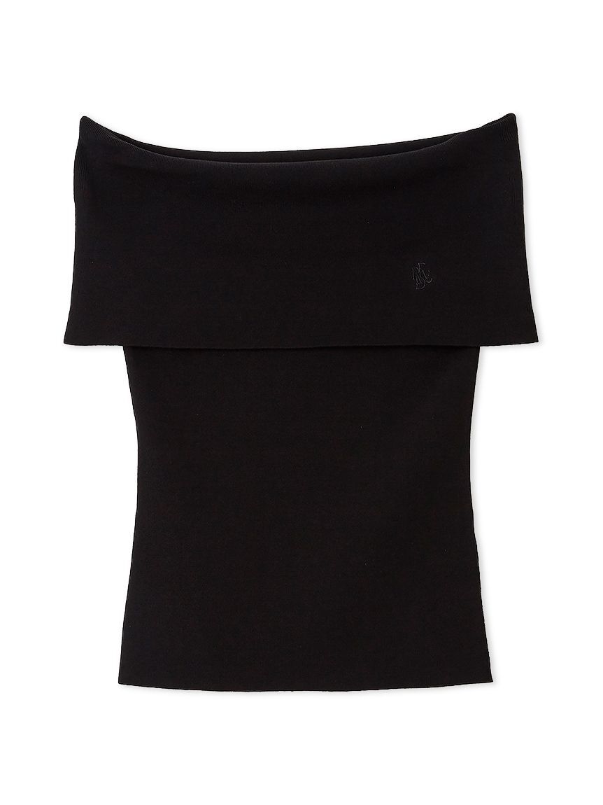 FRAY I.D「ワイドカラーオフショルダーニットプルオーバー」|ニット・セーター|BLK