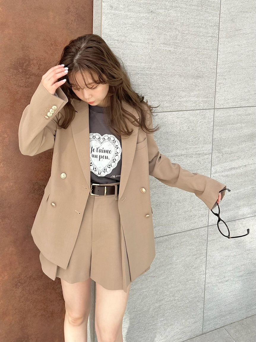 LILY BROWN「ダブルブレストジャケット」|テーラードジャケット|BEG