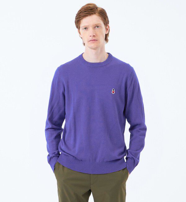 MACKINTOSH PHILOSOPHY「バッキンガムベア 綿ウール天竺 クルーネックプルオーバーニット」|ニット・セーター|パープル