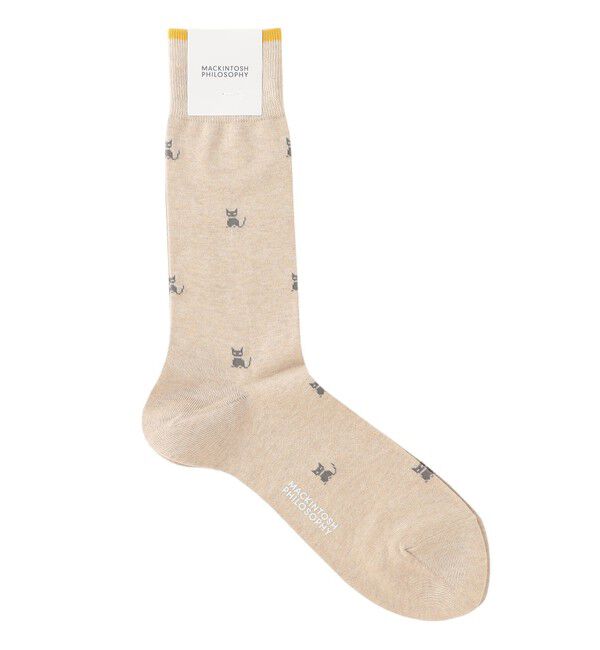 MACKINTOSH PHILOSOPHY「ブラックキャット カジュアルソックス」|ソックス|エクリュ