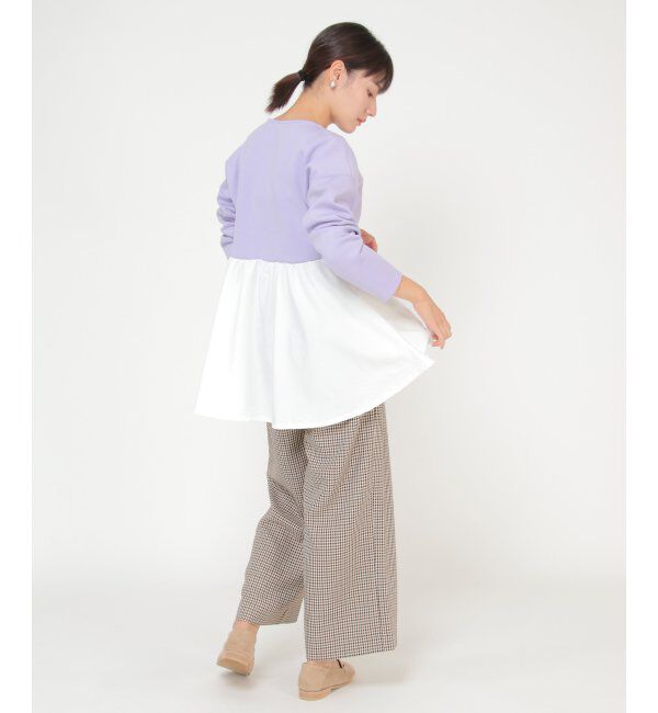 IKKA LOUNGE「ダンボールペプラムプルオーバー」|チュニック|