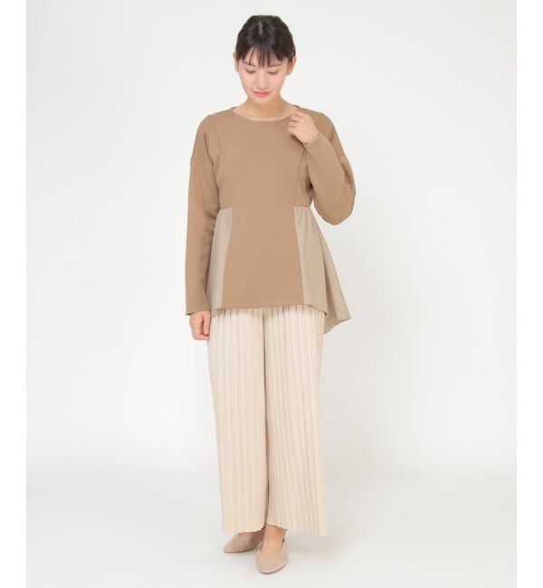 IKKA LOUNGE「ダンボールペプラムプルオーバー」|チュニック|