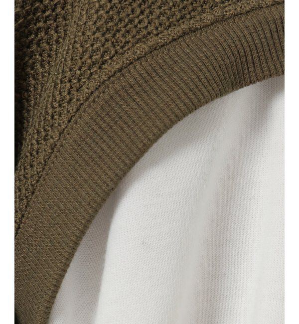 ikka「ワッフルフェイクベストレイヤード」|パーカー|