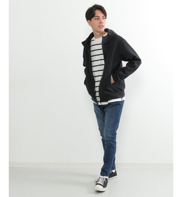 ikka「テックストレッチジップパーカー」|カーディガン|