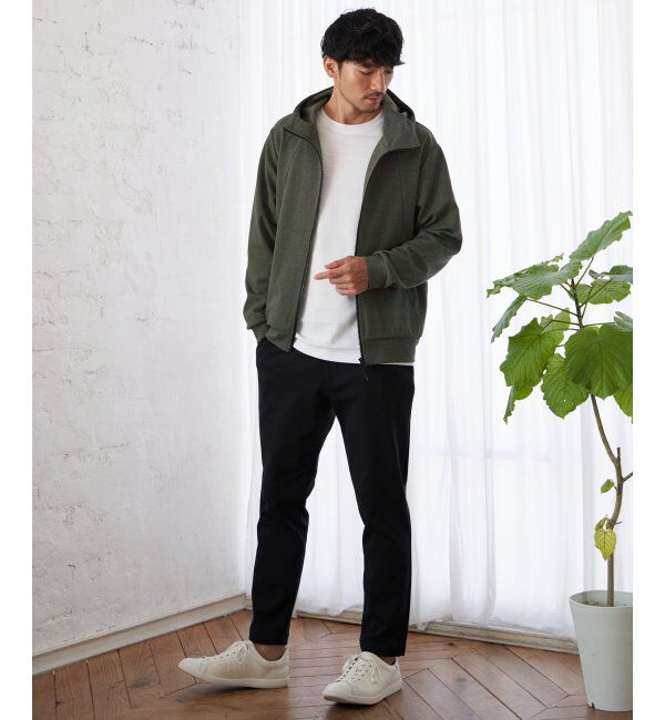ikka「テックストレッチジップパーカー」|カーディガン|