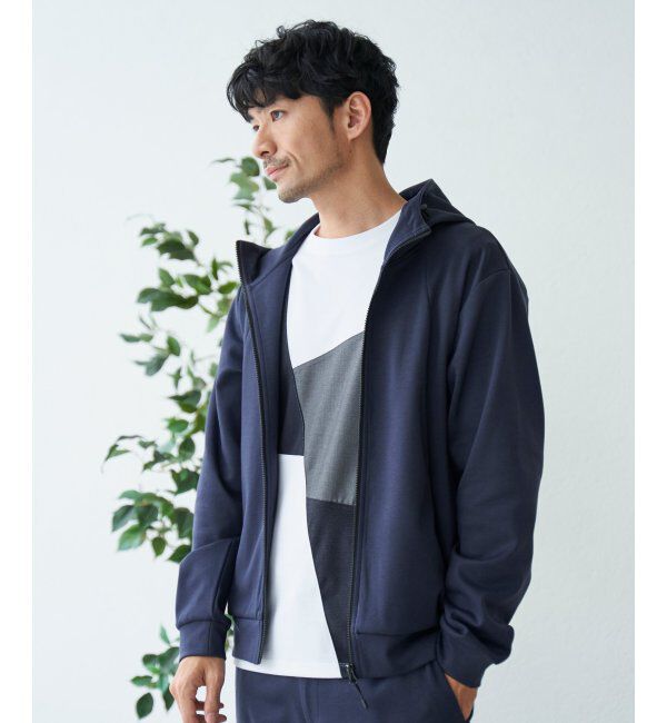 ikka「テックストレッチジップパーカー」|カーディガン|