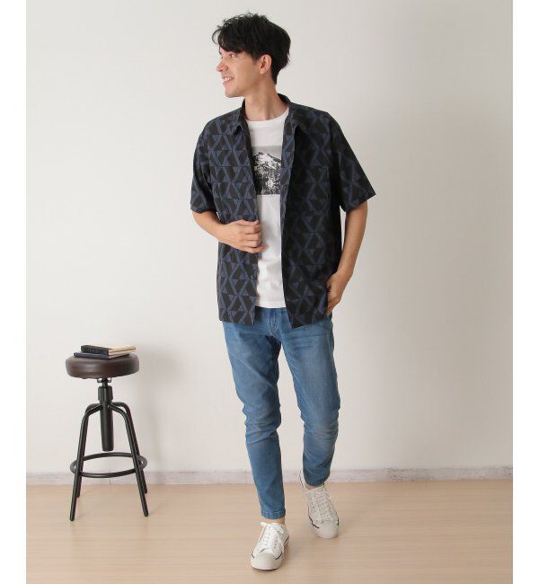 ikka「幾何学プリントシャツ」|シャツ・ブラウス|