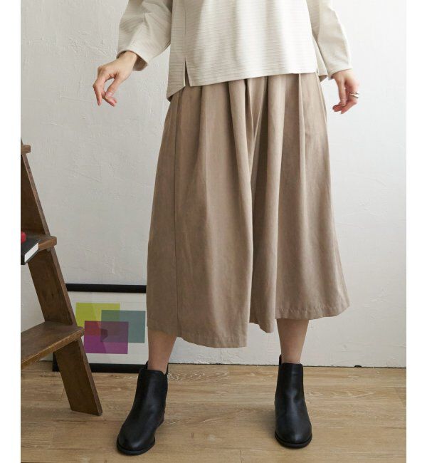 ikka「スエードライクタックスカーチョ」|その他|ベージュ