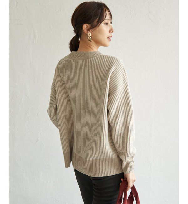 ikka「ストライプ柄ニットプルオーバー」|プルオーバー|