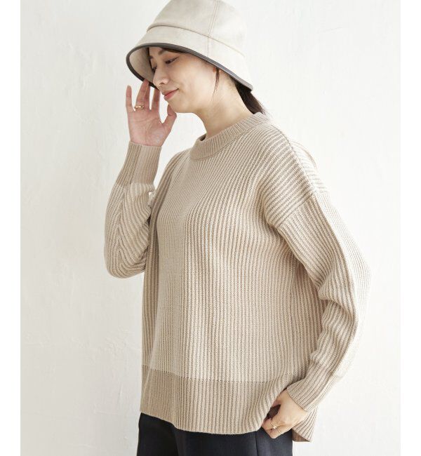 ikka「ストライプ柄ニットプルオーバー」|プルオーバー|