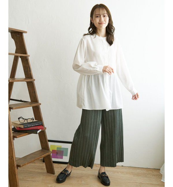 ikka「【親子おそろい】スエードライクプリーツワイドパンツ」|その他|