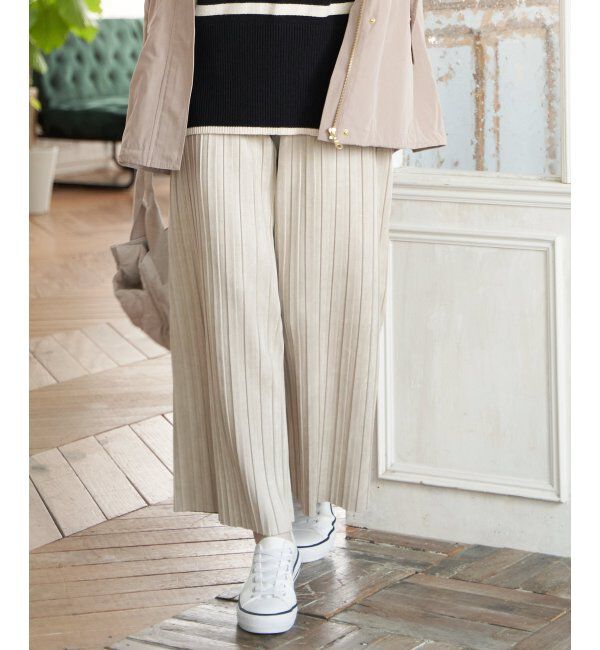 ikka「【親子おそろい】スエードライクプリーツワイドパンツ」|その他|