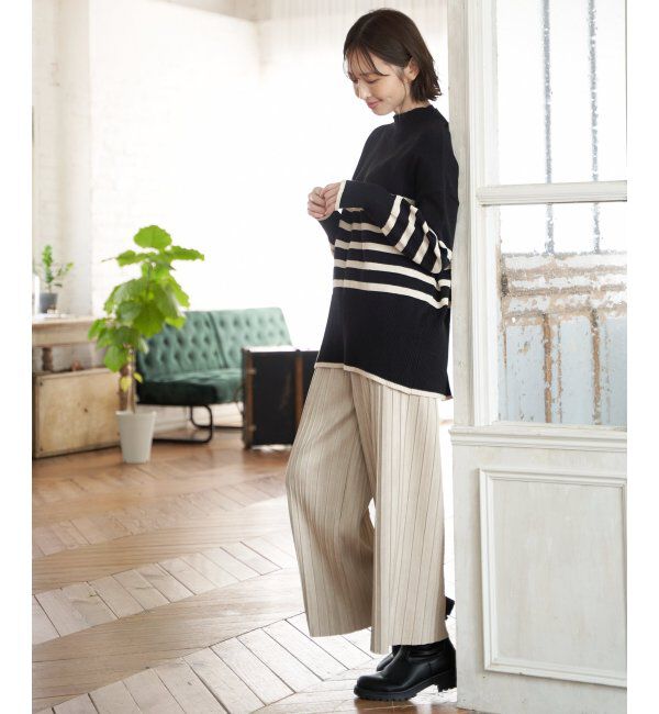 ikka「【親子おそろい】スエードライクプリーツワイドパンツ」|その他|