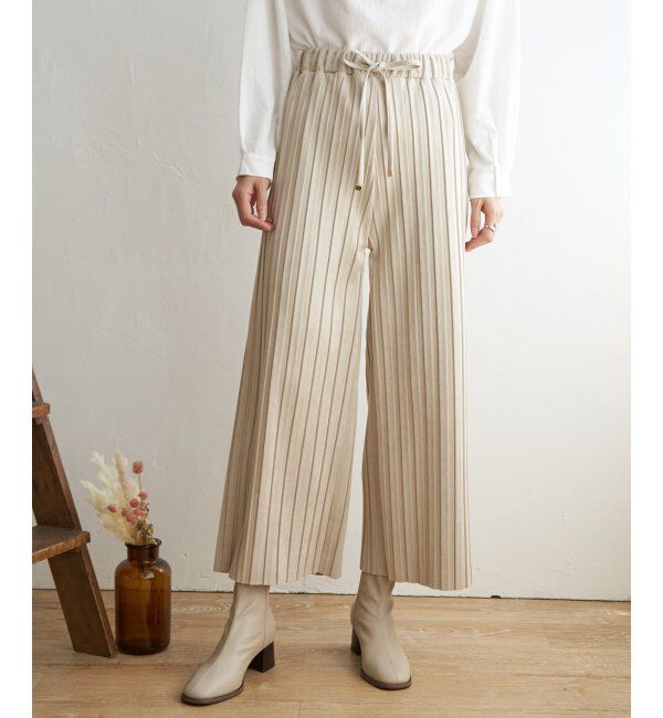 ikka「【親子おそろい】スエードライクプリーツワイドパンツ」|その他|