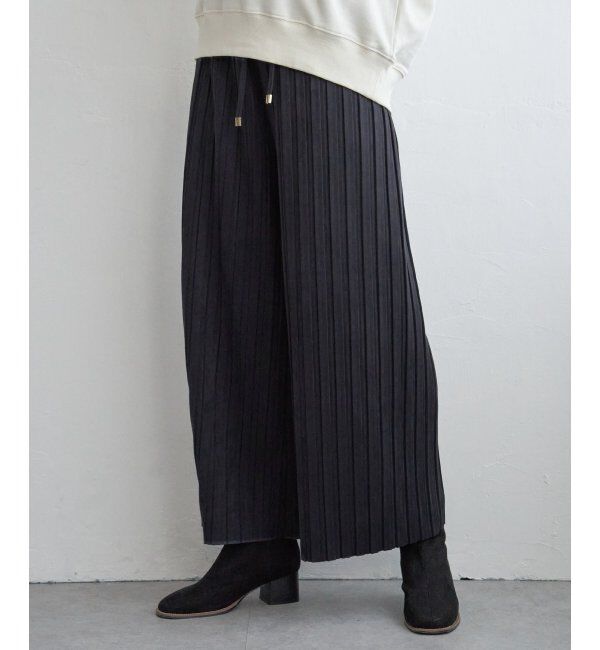 ikka「スエードライクプリーツワイドパンツ」|その他|