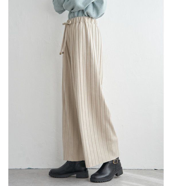 ikka「スエードライクプリーツワイドパンツ」|その他|