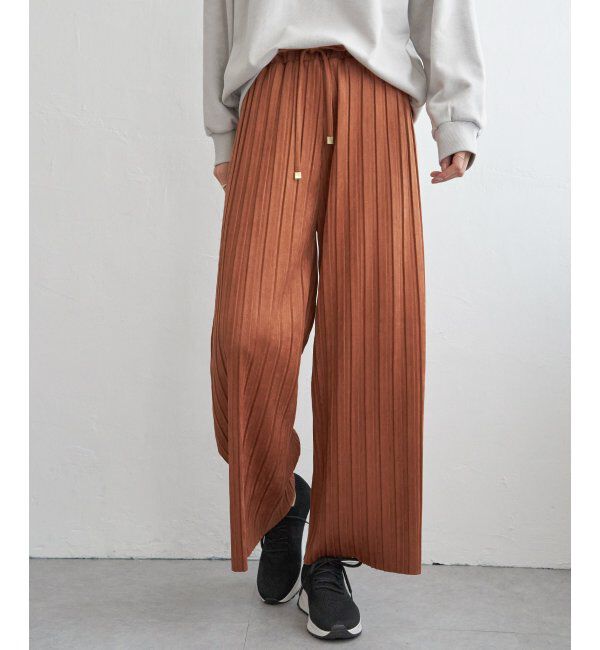 ikka「スエードライクプリーツワイドパンツ」|その他|