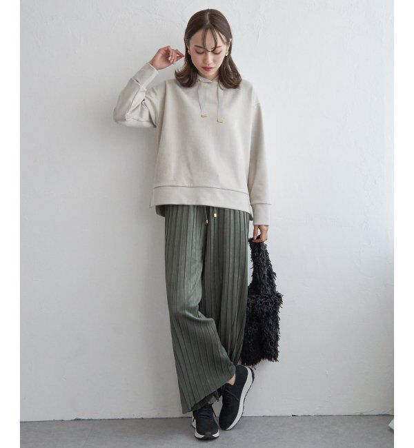 ikka「スエードライクプリーツワイドパンツ」|その他|