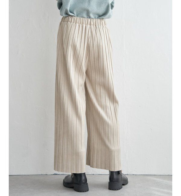 ikka「スエードライクプリーツワイドパンツ」|その他|