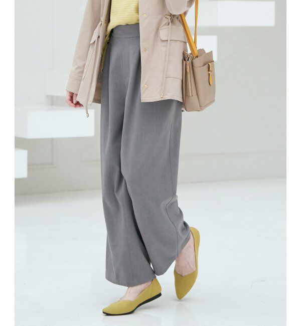 ikka「フロントタックワイドパンツ」|その他|