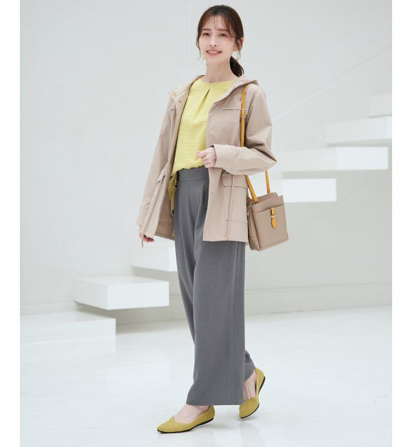 ikka「フロントタックワイドパンツ」|その他|