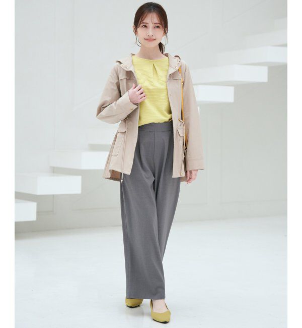 ikka「フロントタックワイドパンツ」|その他|