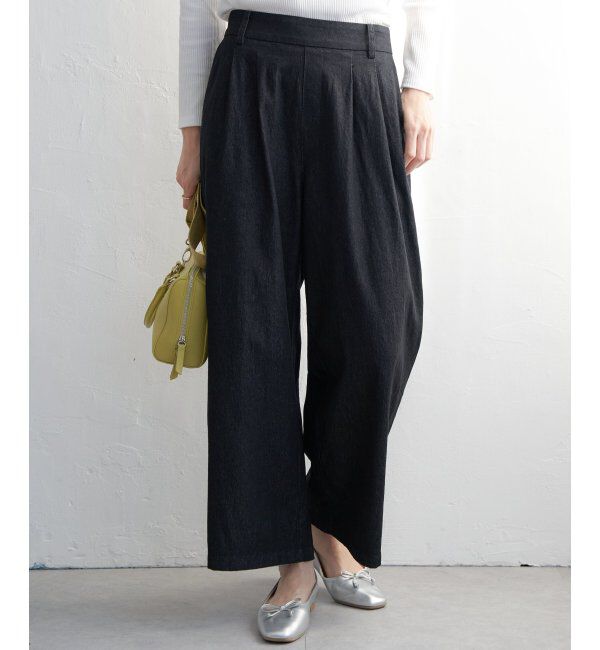 ikka「フロントタックワイドパンツ」|その他|