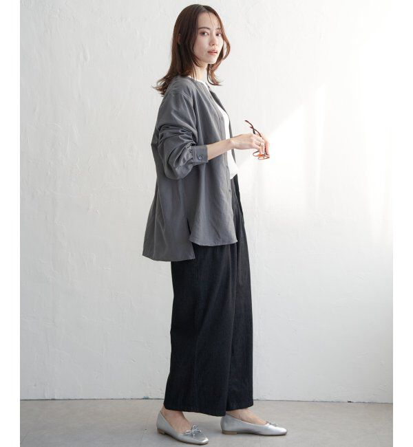 ikka「フロントタックワイドパンツ」|その他|