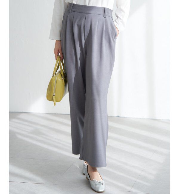 ikka「フロントタックワイドパンツ」|その他|