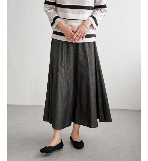 ikka「8枚ハギボリュームスカート」|スカート|ブラック