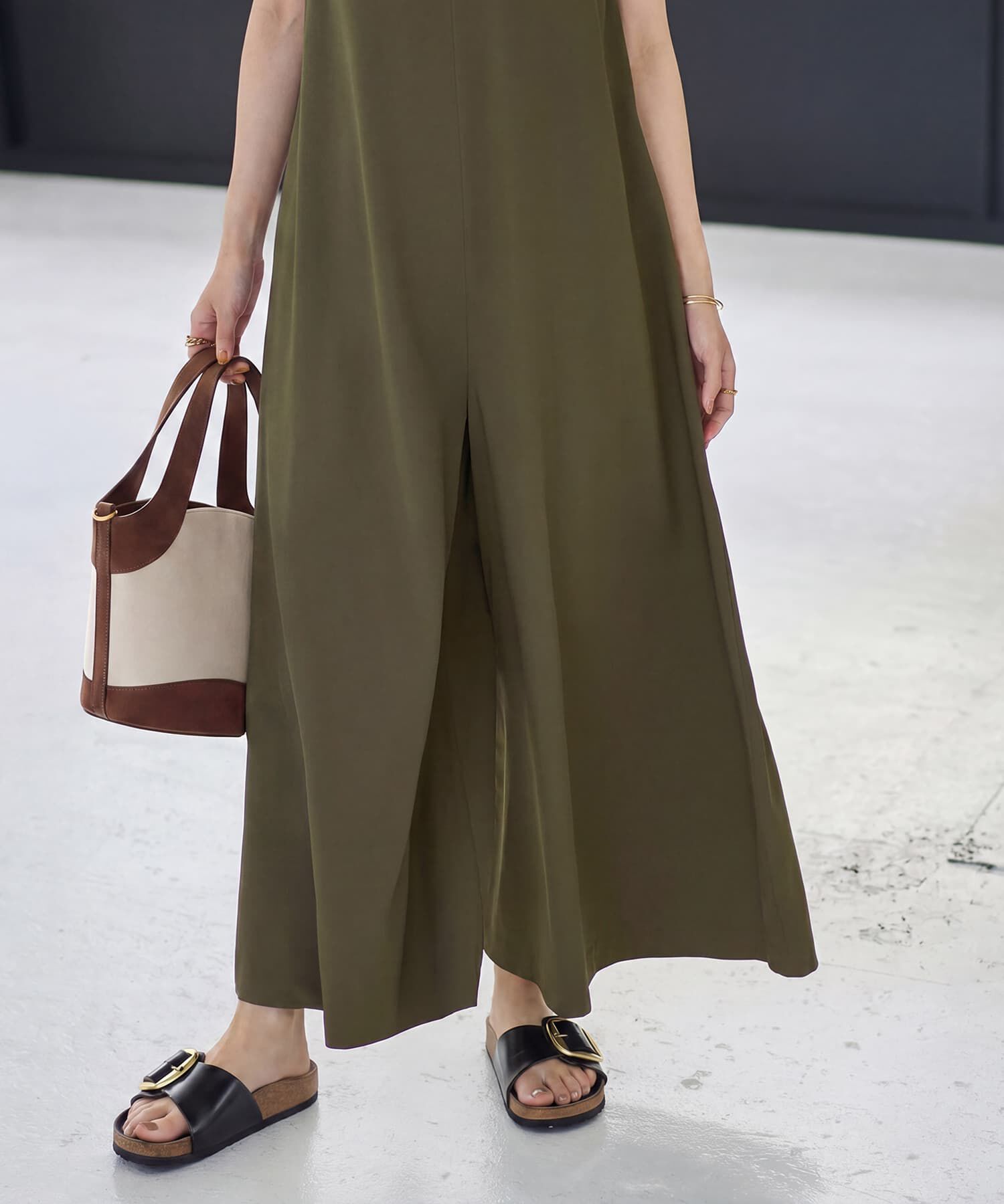 STYLE DELI「さらさらツイル生地スタイリッシュサロペット」|オールインワン|