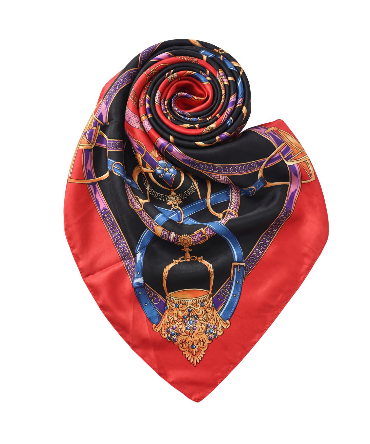 STYLE DELI「【DELI by】モダンモチーフサテンスクエア大判スカーフ」|バンダナ・スカーフ|