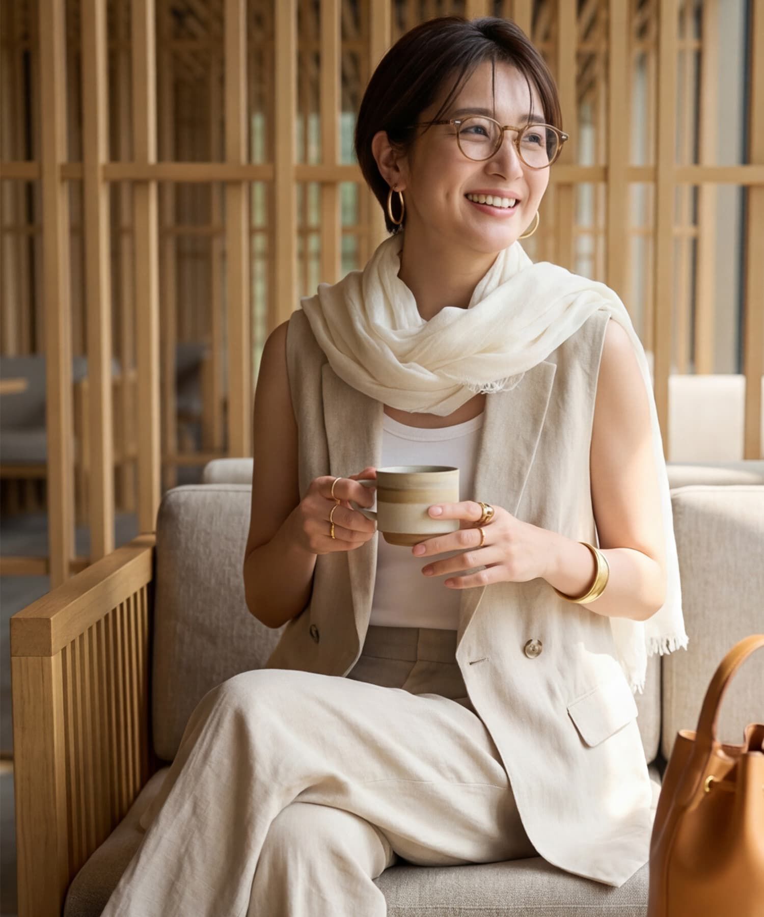 STYLE DELI「【DELI by】エアリープリーツレーヨンストール」|バンダナ・スカーフ|