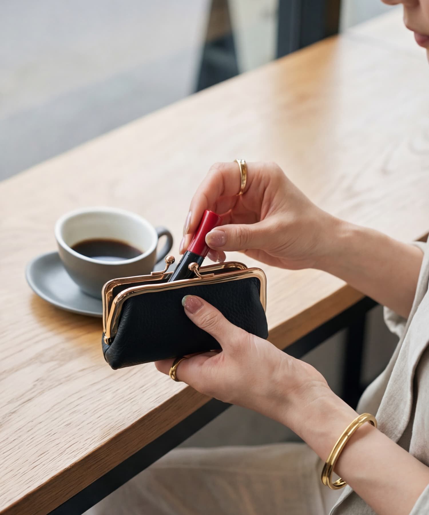 STYLE DELI「【DELI by】クラシックがま口レザーリップケース」|ポーチ|