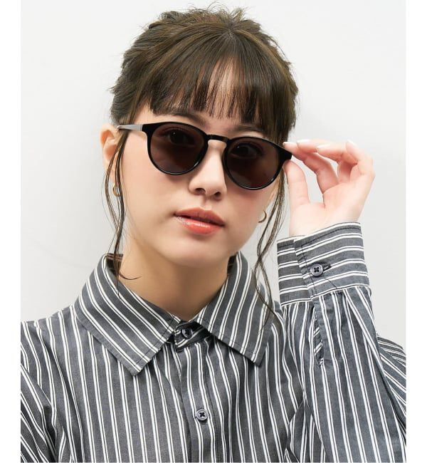  「【WEB限定】ボストン型 サングラス | カラーレンズ 軽量 トレンド 紫外線対策 UVカット ユニセックス」|サングラス|黒3