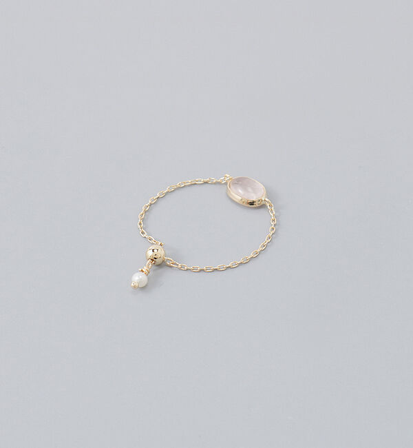 JUPITER「【K10】天然石チェーンリング/ローズクォーツ」|リング|