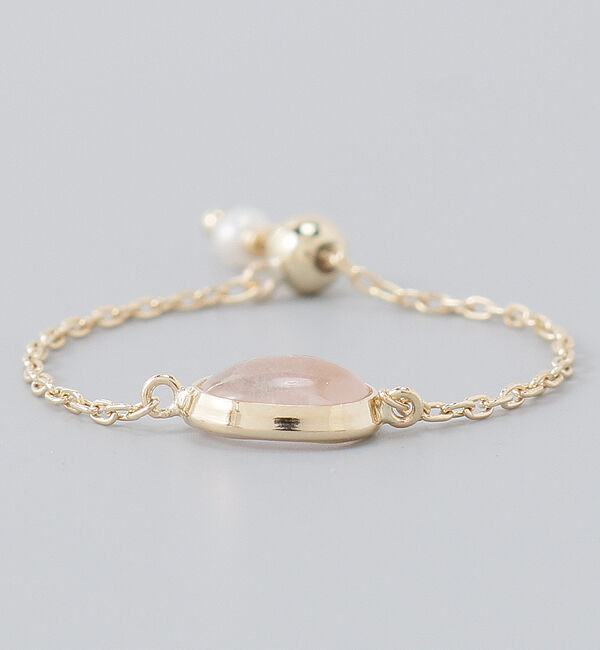 JUPITER「【K10】天然石チェーンリング/ローズクォーツ」|リング|