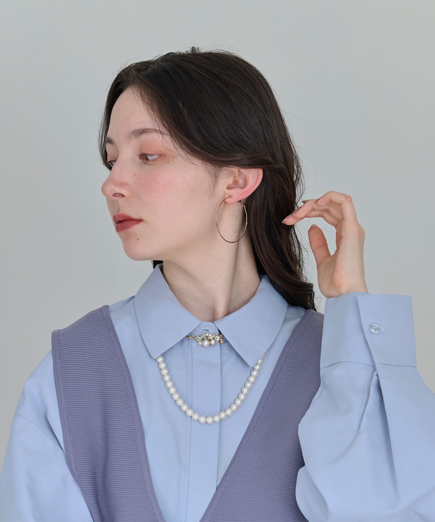 Phoebe「ブルーミングロングパールネックレス　セレモニー/入学式/卒業式/式典/連パール」|ネックレス|