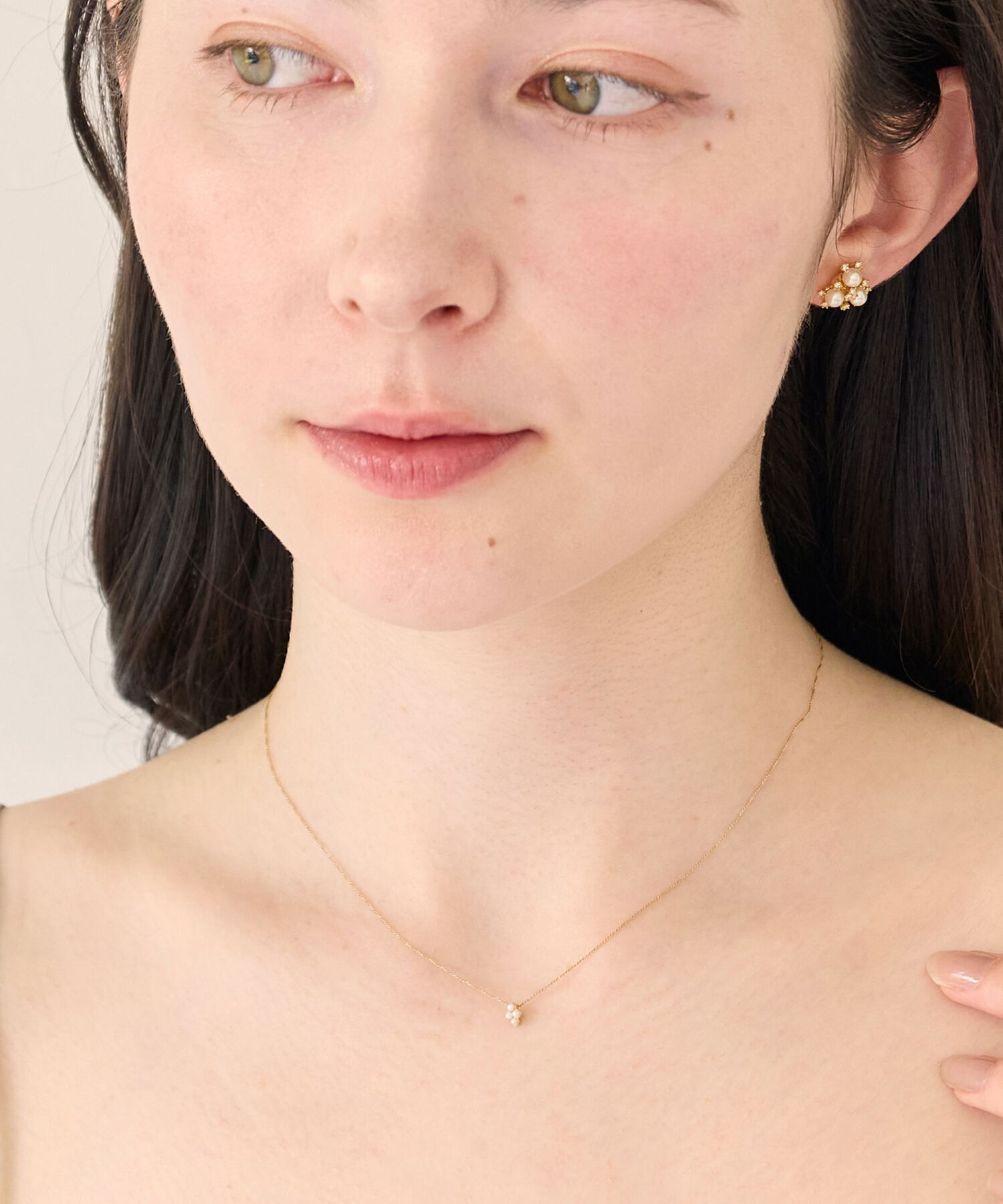 Phoebe「【金属アレルギー対応】ミニパールクラスターネックレス　小粒パール」|ネックレス|