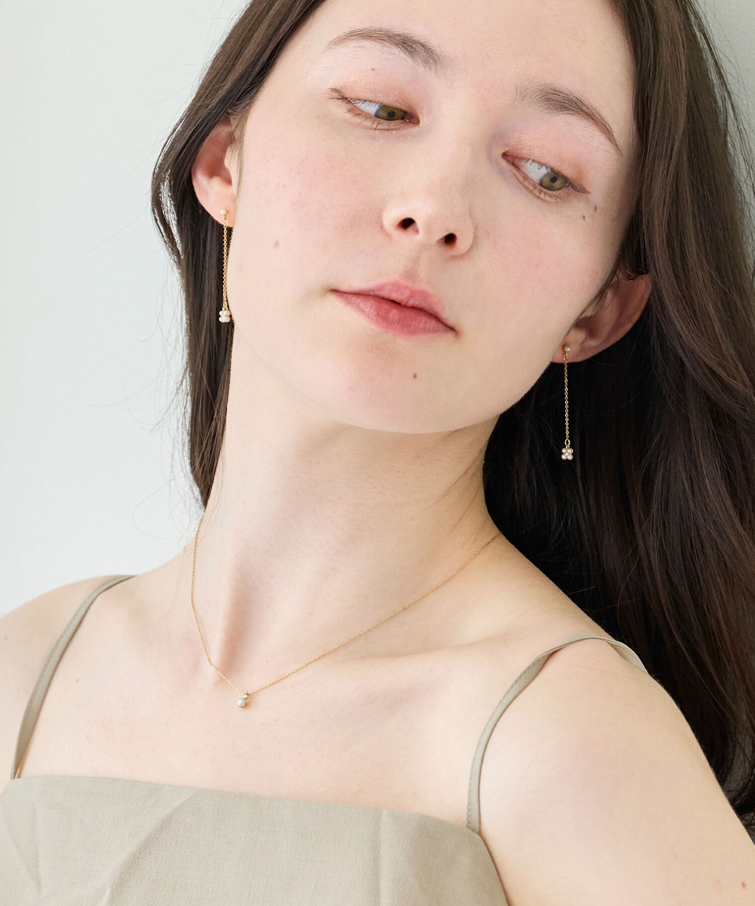 Phoebe「【金属アレルギー対応】パールブルームネックレス　小粒パール」|ネックレス|