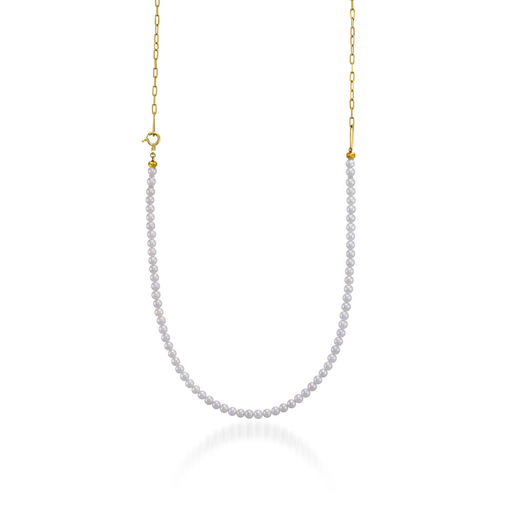 STAR JEWELRY「PEARL&CHAIN」|ネックレス|イエローゴールド