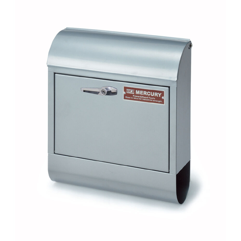 MERCURY「マーキュリー ポスト 通販 壁掛け おしゃれ 大型 郵便受け 郵便ポスト 鍵付き レトロ 郵便」|その他|シルバー1